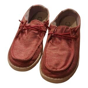Youth Hey Dude Wendy Sparkle Pink Girls Shoe Size Y4-L5 Gently Worn VG Cond